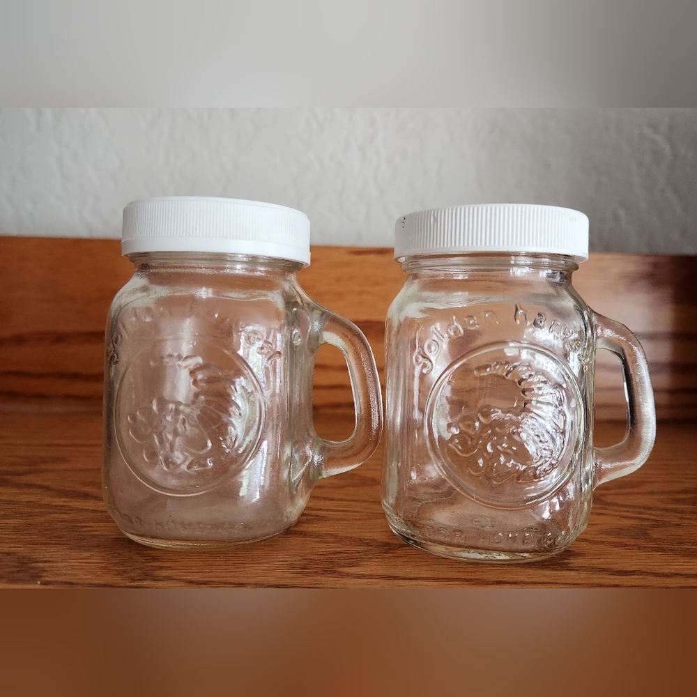 GOLDEN HARVEST GLASS SPICE JARS TWO